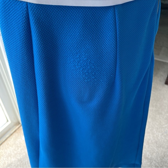 Nine West sz 14 Blue A-Line Midi Dress Preppy Professional boat Nautical coastal - Picture 11 of 11